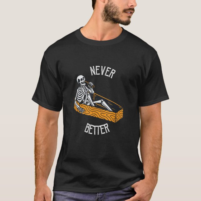 Camiseta Esqueleto De Crânio Nunca Melhor No Hallowee De Co (Frente)