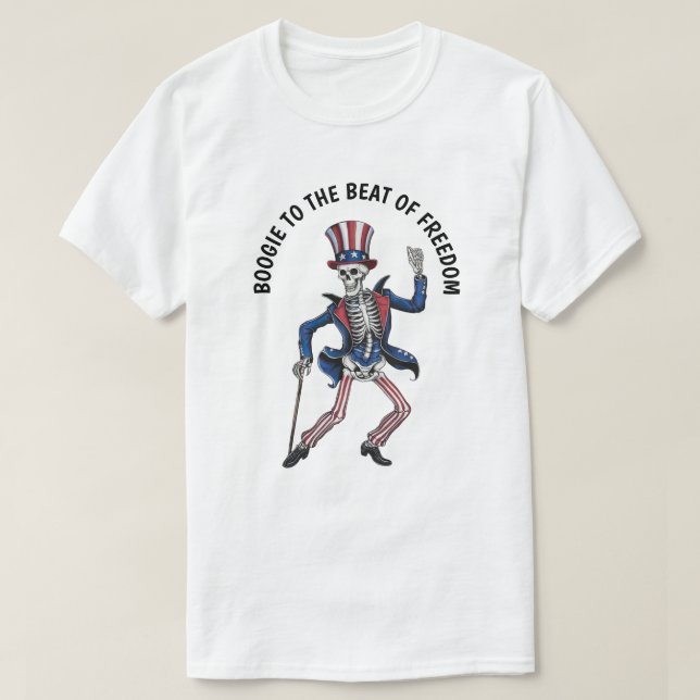 Camiseta Esqueleto de dança engraçado (Frente do Design)