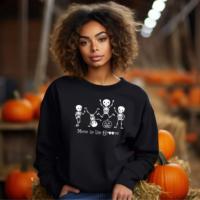Camiseta Esqueleto De Dança Halloween Mover Para O Funno Gr (Criador carregado)