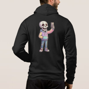 Camiseta Esqueleto de desenho animado fofo tirando selfie -