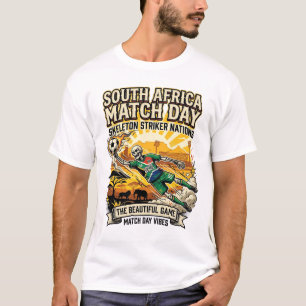 Camiseta Esqueleto de Dia de Partida da África do Sul Strik