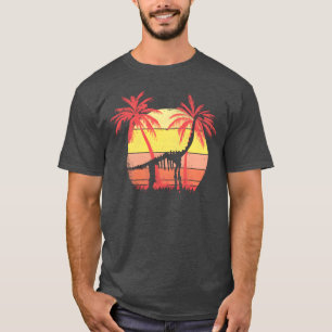 Camiseta Esqueleto de Dinossauro Braquiossauro Verão Pôr do