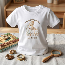 Camiseta Esqueleto de Dinossauro Paleontólogo Menino 4º Ani