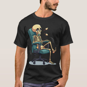 Camiseta Esqueleto de escritório dos anos 90 - Cartoon retr