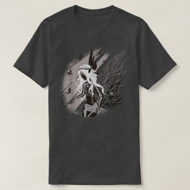 Camiseta Esqueleto de Fada Escura Fairycore Faecore Fairywa (Frente do Design)