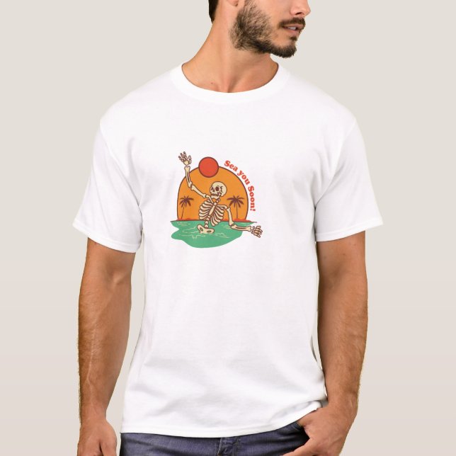 Camiseta Esqueleto de férias (Frente)