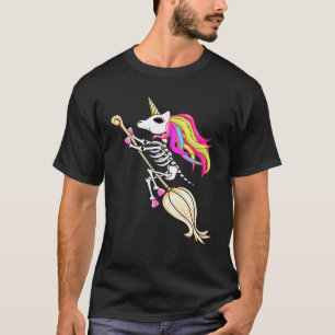 Camiseta Esqueleto De Figurino Do Unicórnio Dia de as Bruxa