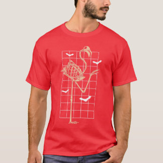 Camiseta Esqueleto de Flamingo Fazendo Travessuras Amante d