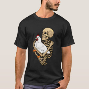 Camiseta Esqueleto de Frango Halloween Fazenda Animal Assus