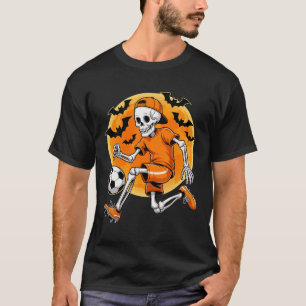 Camiseta Esqueleto de Futebol para Homens, Meninos e Crianç