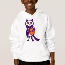 Camiseta esqueleto de gato-de-halloween mexicano