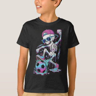 Camiseta Esqueleto de gotejamento de néon jogador de futebo