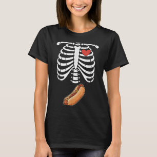 Camiseta Esqueleto de Gravidez Hotdog Barriga Saliência Cai