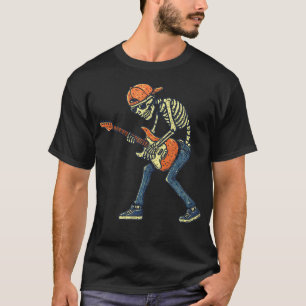 Camiseta Esqueleto de Guitarra de Halloween Vintage Rock En
