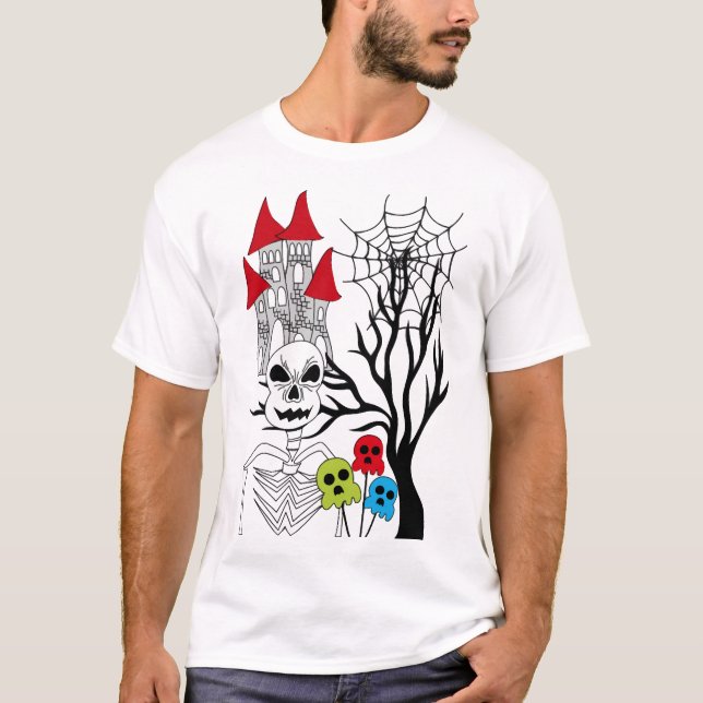 Camiseta esqueleto de halloween (Frente)