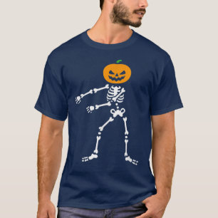 Camiseta Esqueleto de Halloween do Jack O' Lanterna 