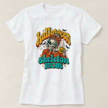 Esqueleto de Halloween Mãe Café Retro Engraçado