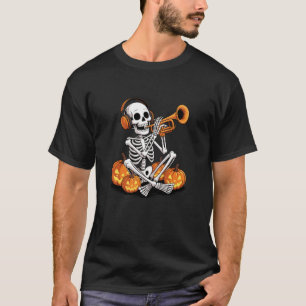 Camiseta Esqueleto de Halloween Trombeta Trompetista