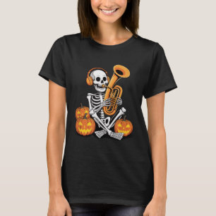 Camiseta Esqueleto de Halloween Tuba Tubista