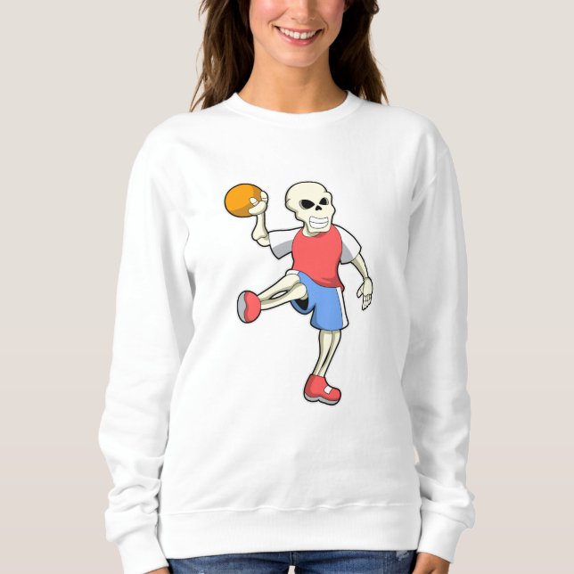 Camiseta Esqueleto de Handebol jogador com Handebol (Frente)