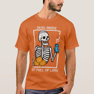 Camiseta Esqueleto de Hanukkah Morto Por Dentro Latke Chanu