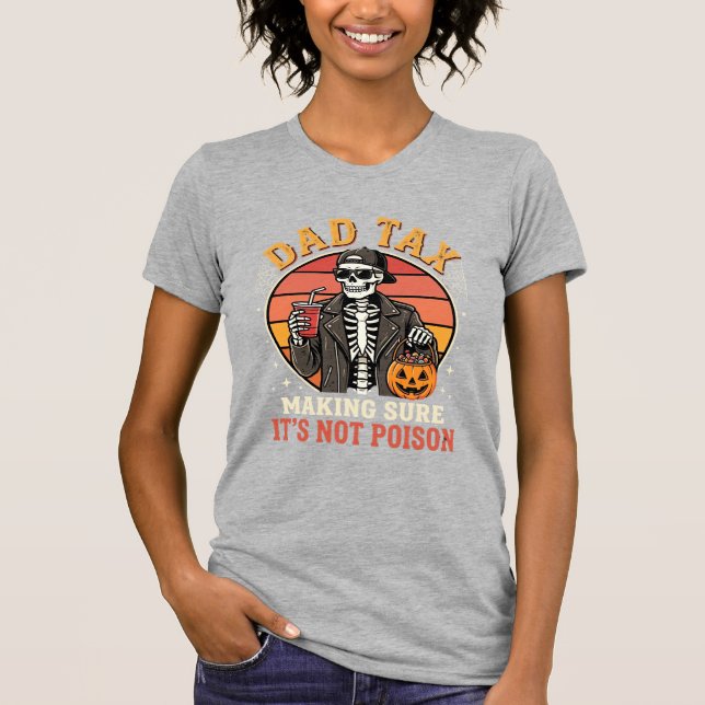 Camiseta Esqueleto de imposto do papai no design de vetor d (Frente)