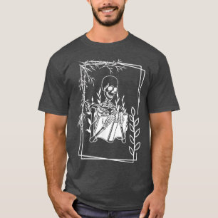 Camiseta Esqueleto de Leitura de Livro, Lover de Livro, Clu
