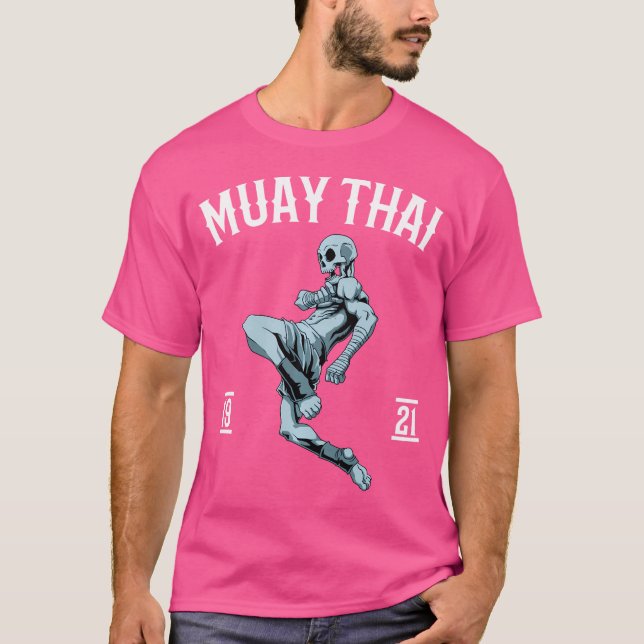 Camiseta Esqueleto de Muay Thai Boxe Tailandesa (Frente)