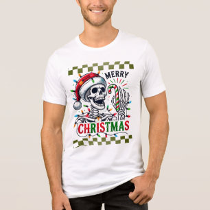 Camiseta Esqueleto de Natal e Cana-de-Açúcar