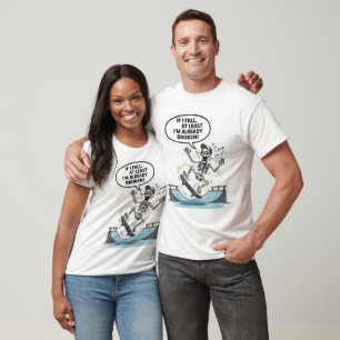 Camiseta Esqueleto de Patinador Engraçado Já Quebrado Skate