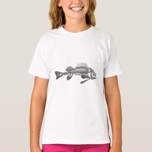 Camiseta Esqueleto de peixe (Frente)