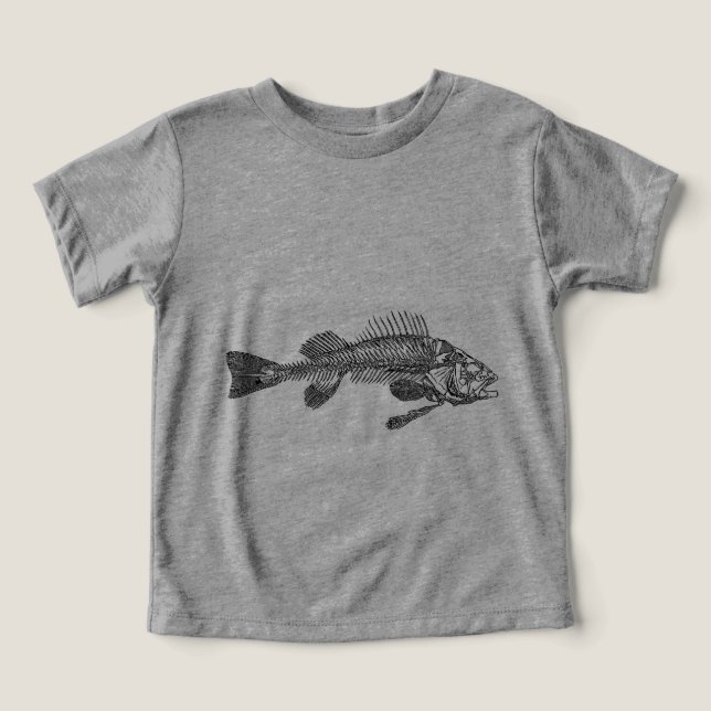 Camiseta Esqueleto de peixe (Design frontal)