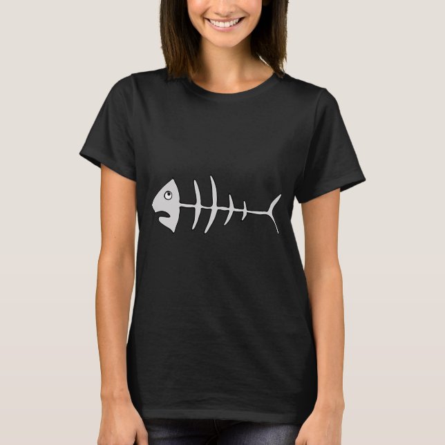 Camiseta Esqueleto de peixe - espinhas de peixe (Frente)