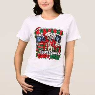 Camiseta Esqueleto de Radiologia Festiva Espalhando Boas Vi