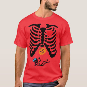 Camiseta Esqueleto de raio-abóbora do Halloween