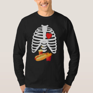 Camiseta Esqueleto de raio-X caixa torácica Cerveja Cachorr