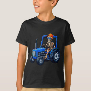 Camiseta Esqueleto de raio-X óculos de sol dirigindo trator