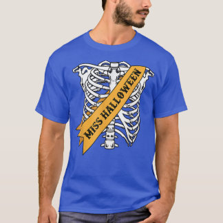 Camiseta Esqueleto de ribagem da Miss Halloween