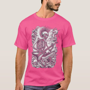 Camiseta Esqueleto de Rock Punk tocando Guitarra Guitarrist