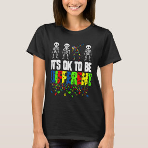 Camiseta Esqueleto De Sensibilização Autismo Está Tudo Bem