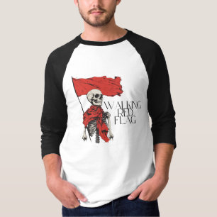 Camiseta Esqueleto de Sinalizador Vermelho Ancorando   Humo