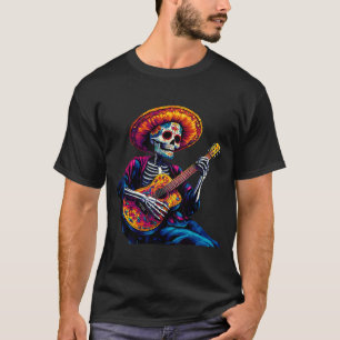 Camiseta Esqueleto de sombrero México dia de los muertos
