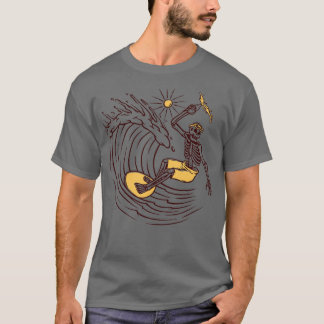 Camiseta esqueleto de surfe