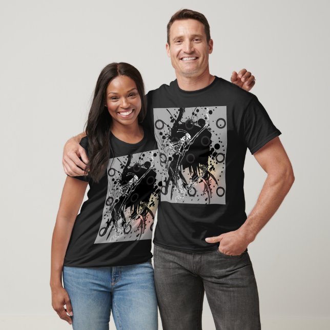CAMISETA ESQUELETO DE SURFE ABSTRATO (Unissex)