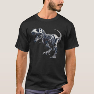 Camiseta Esqueleto de T-Rex Dinossauro Ossos Paleontólogo F