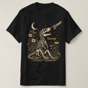Camiseta Esqueleto de T Rex Vintage Boop Dinossauro Gótico