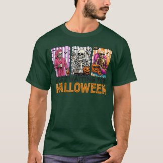 Camiseta Esqueleto de Verão Assustador Apenas Esperando pel