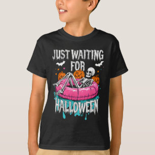 Camiseta Esqueleto de Verão assustador só esperando pelo Ha