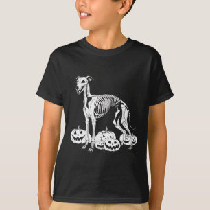 Camiseta Esqueleto de Whippet Aniversário de Halloween Cão