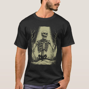 Camiseta Esqueleto de Zumbi Morto-Vivo Horror Tumba Gótico